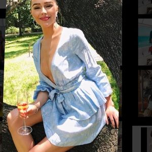 Majorelle light blue tiered long dress